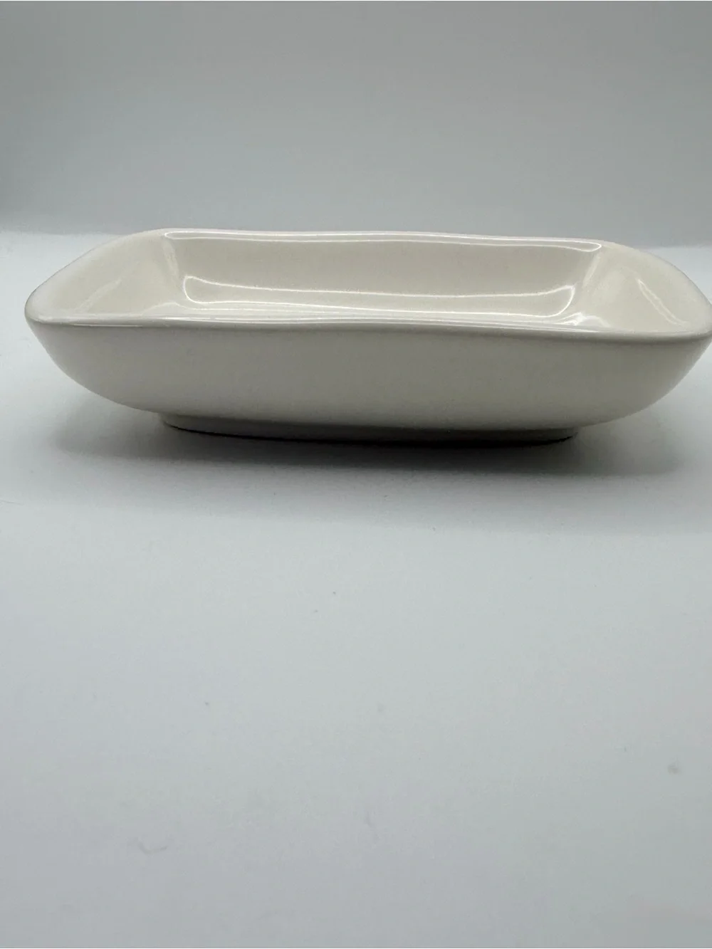 Rae Dunn Cream Ceramic Trinket Dish with Bold Black Logo